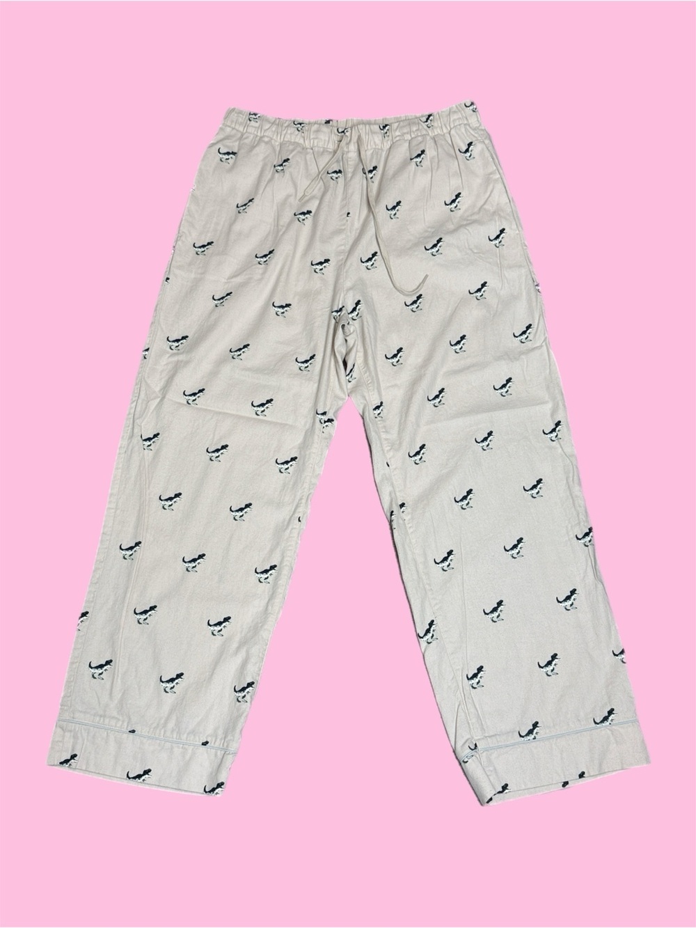Gelato Pique Homme Women's Dinosaur Print Pajama Pants Cream Sz M